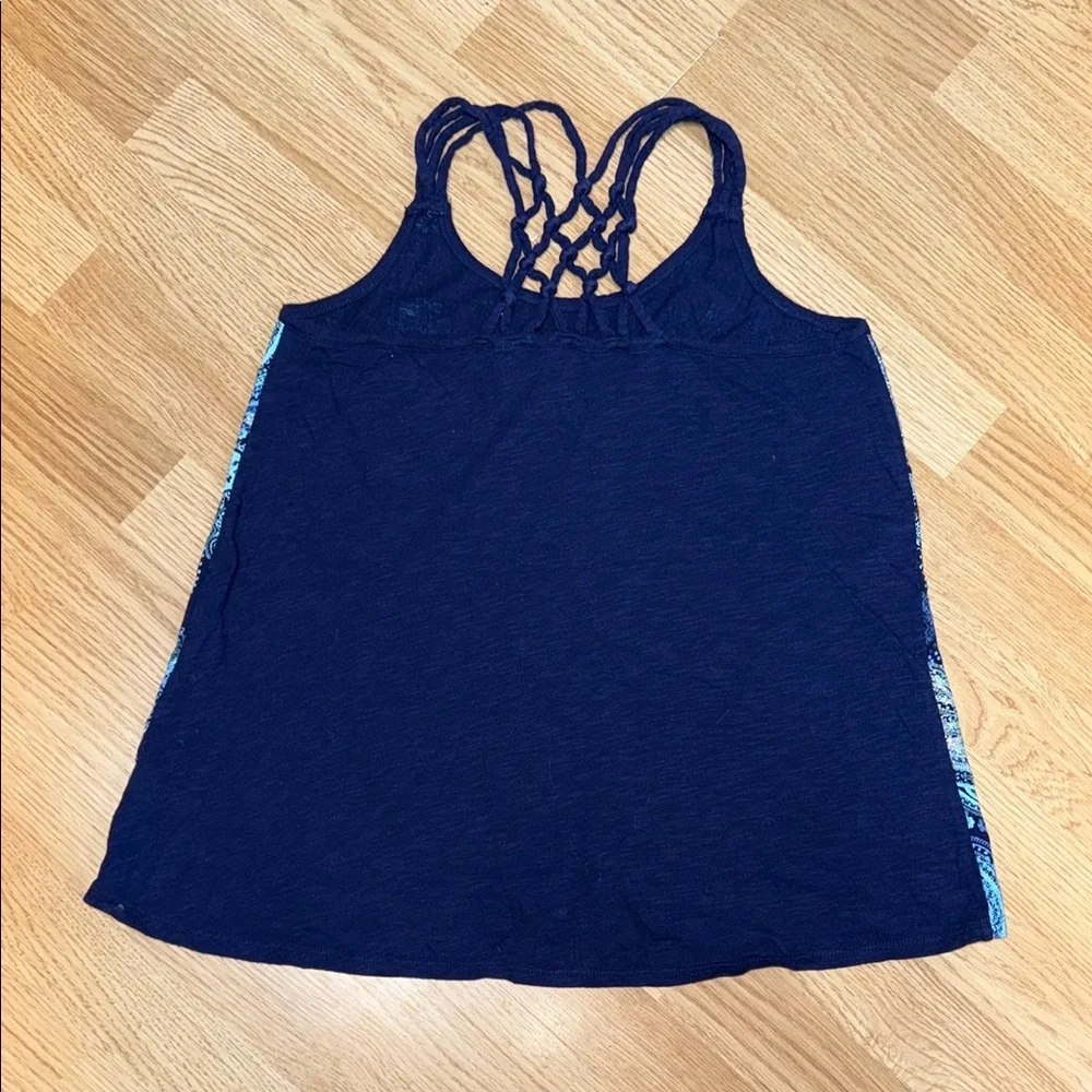 Justice Girls Size 20 Blue Paisley Strappy Back Tank Top Summer Casual Cotton